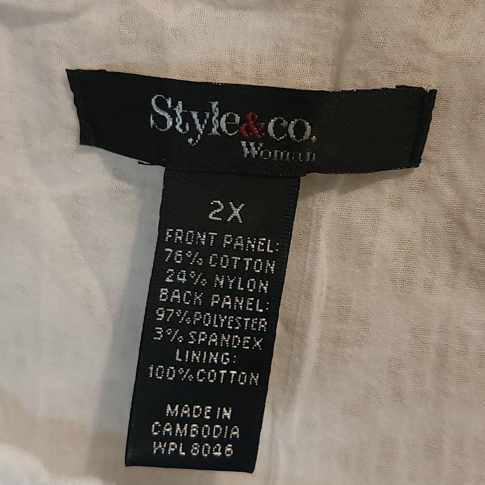 Style & Co. White Floral Lace Tank Top 2X - Picture 5 of 5